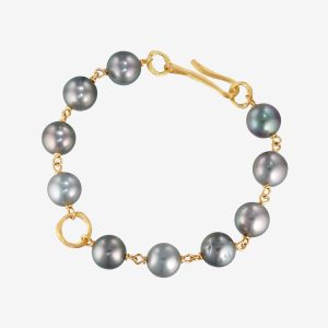 Vega Loop armband – 18k guld, tahitipärlor