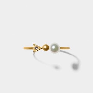 River Gold ring – 14k guld, sötvattenspärla, diamant
