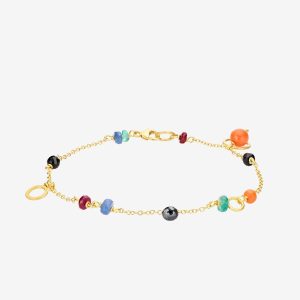 Piccolo Sunset armband – 18K guld, svart diamant och ädelstenar