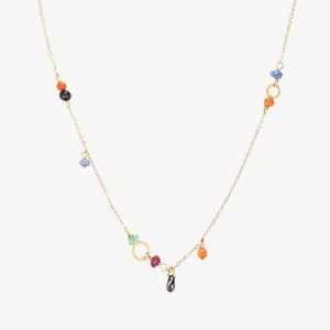 Piccolo Sunset halsband – 18K guld och mixade ädelstenar