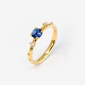 Shine ring – 18k guld, safir, diamanter
