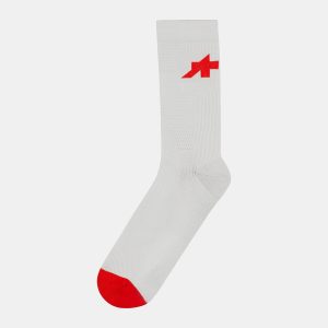 Assos x Mammut Gravel Strumpor Sommar Vit-röd
