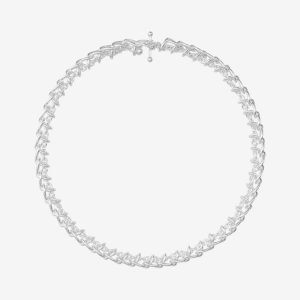 Weft halsband singel link – silver