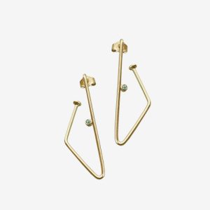 Edge creoler – 18k guldpläterat silver, smaragder