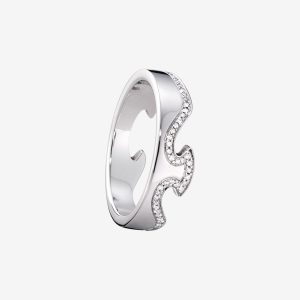 Fusion Ytterring – 18k vitguld med diamanter