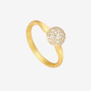 Mushroom Beam Ring Medium – 18K guld, diamanter