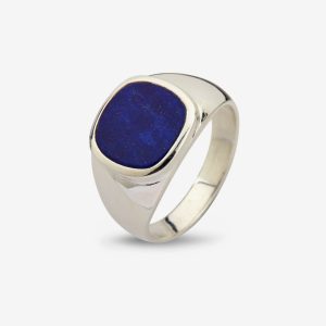 Cushion ring – silver, lapis lazuli