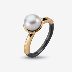 Victoria Rose Pearl ring – silver och 14k guld, pärla