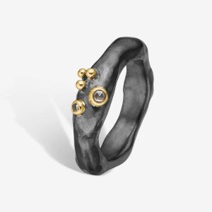 Sacra Oxy ring – 14k guld och silver, diamanter