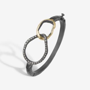 Onassis Duo armring – 18k guld och silver, diamanter pavé