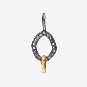 Onassis Duo Tiny hänge – 18k guld och silver, diamanter pavé