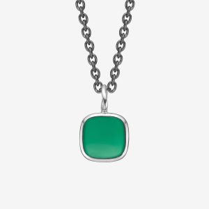 Nordkraft hänge – silver, grön onyx