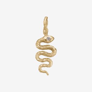 Serpent hänge – 14k guld, diamant
