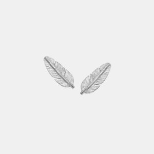 Feather örhängen mini – silver