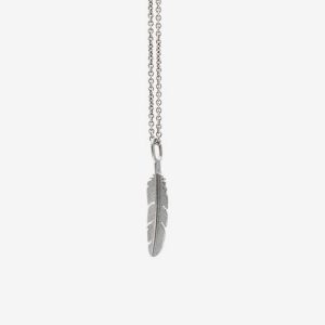 Feather halsband small – silver