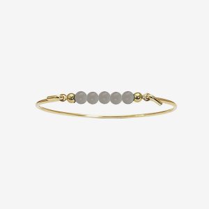 Multi Color armring – 18k guldpläterat silver, grå månsten