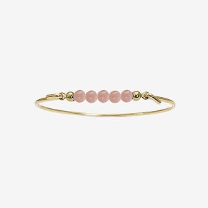 Multi Color armring – 18k guldpläterat silver, persikofärgad månsten