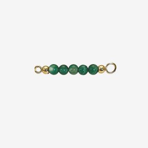 Multi Color påhänge för armring/halsband – 18k guldpläterat silver, grön agat
