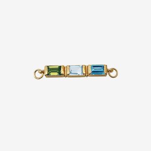 Square Mix påhänge för armring/halsband – 18k guldpläterat silver, peridot, topas