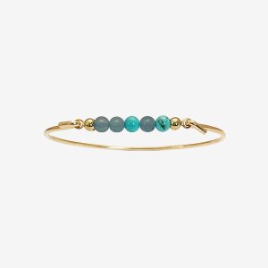 Multi Color armring – 18k guldpläterat silver, turkos, akvamarin