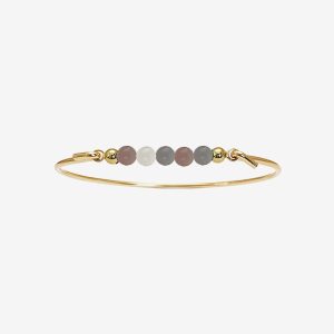 Multi Color armring – 18k guldpläterat silver, månsten mix