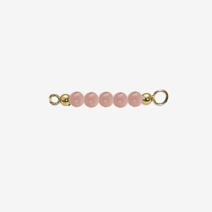 Multi Color påhänge för armring/halsband – 18k guldpläterat silver, persikofärgad månsten