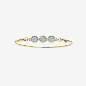 Koulè armring – 18k guldpläterat silver, akvamarin