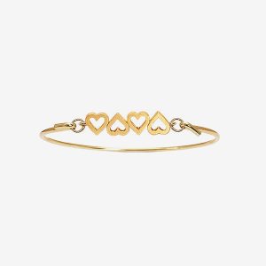 Hjärtan armring – 18k guldpläterat silver