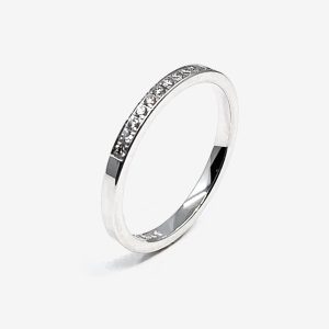 White Wedding halvallians – 18k vitguld, diamanter 0.01ct