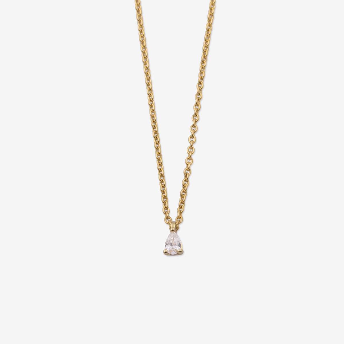 Tårar Blir Till Rubiner halsband – 18k guld, droppslipad diamant 0.10ct