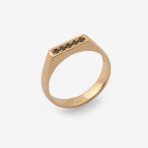 Tainted Love klackring – 18k guld, svarta diamanter