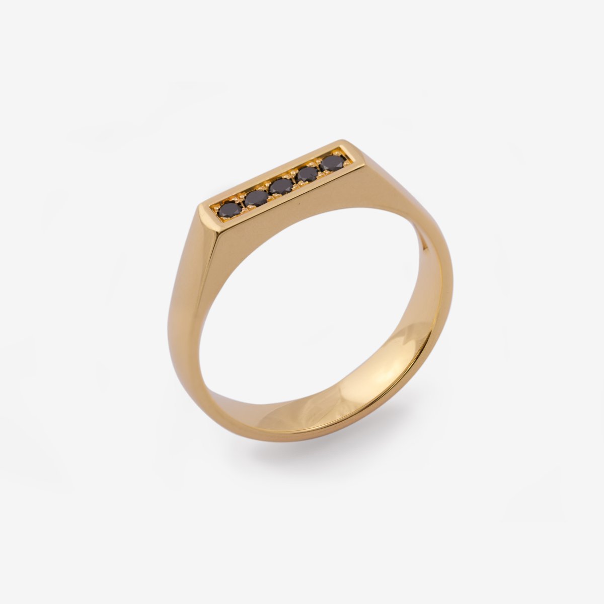 Tainted Love klackring – 18k guld, svarta diamanter