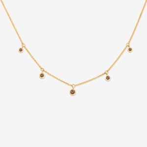 Tiny Dancer halsband ”Semi” – 18k guld, coffee diamanter