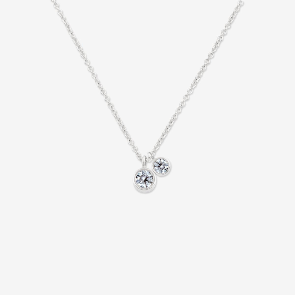 Tiny Dancer halsband ”Mom & Me” – 18k vitguld, diamanter