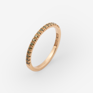 Tiny Dancer halvallians – 18k guld, olivgröna diamanter 0.01ct