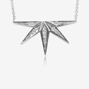 Starburst halsband – 18k vitguld, diamanter