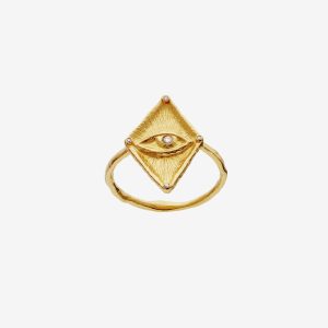 Harlekin ring – 18k guldpläterat silver, zirkonia