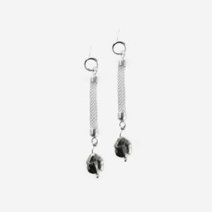 Mesh Keshi örhängen – silver, keshi pärla