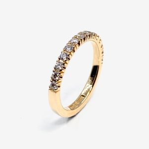 White Wedding halvallians – 18k guld, diamanter 0.03ct