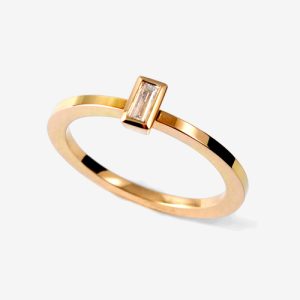 Lust For Life solitär – 18k guld, baguetteslipad diamant 0.10ct