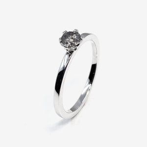 Tiny Dancer solitär – 18k vitguld, grå diamant 0.30ct