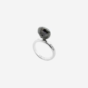 Wave Keshi Ring – silver, keshi pärla