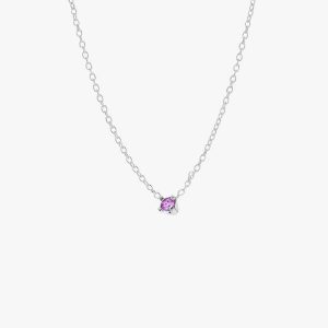 Birthstone Februari halsband – silver, ametist