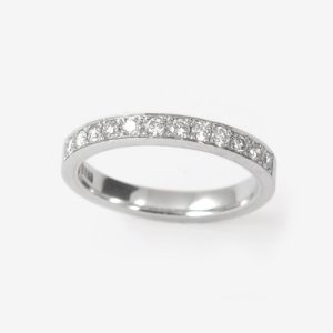 White Wedding halvallians – 18k vitguld, diamanter 0.03ct