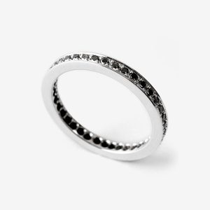Tainted Love helallians – 18k vitguld, svarta diamanter 0.01ct