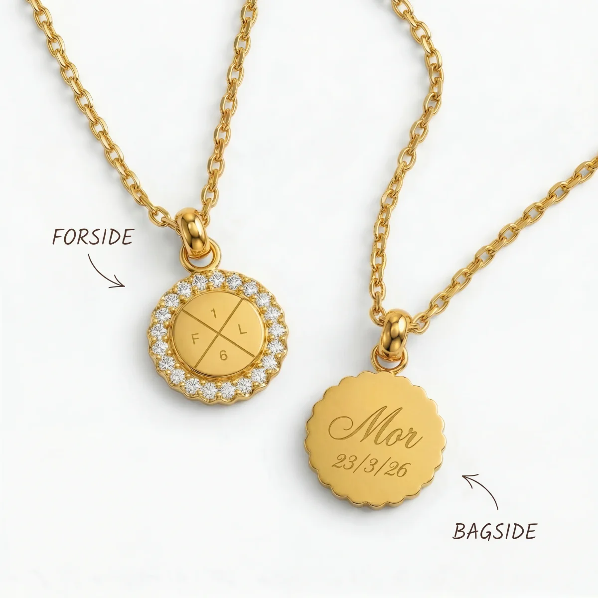 Kristallhalsband med initialer, förgyllt - Bild 4