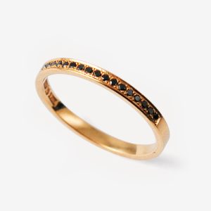 Tiny Dancer halvallians – 18k guld, svarta diamanter 0.005ct
