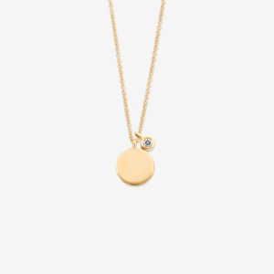 Tiny Dancer halsband med platta – 18k guld, diamant