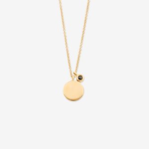 Tiny Dancer halsband med platta – 18k guld, svart diamant