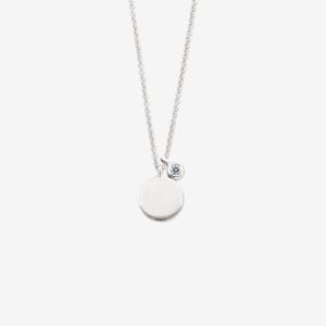 Tiny Dancer halsband med platta – 18k vitguld, diamant